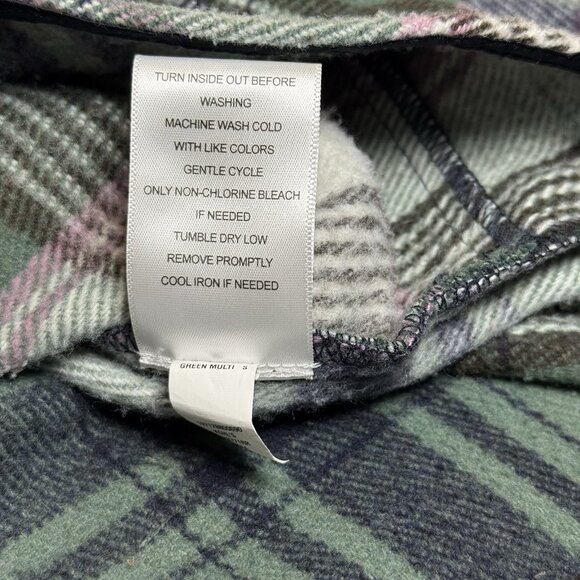 SO Women’s Plaid Shacket Jacket Green Multi Flannel Button Down Size Small - Picture 7 of 8